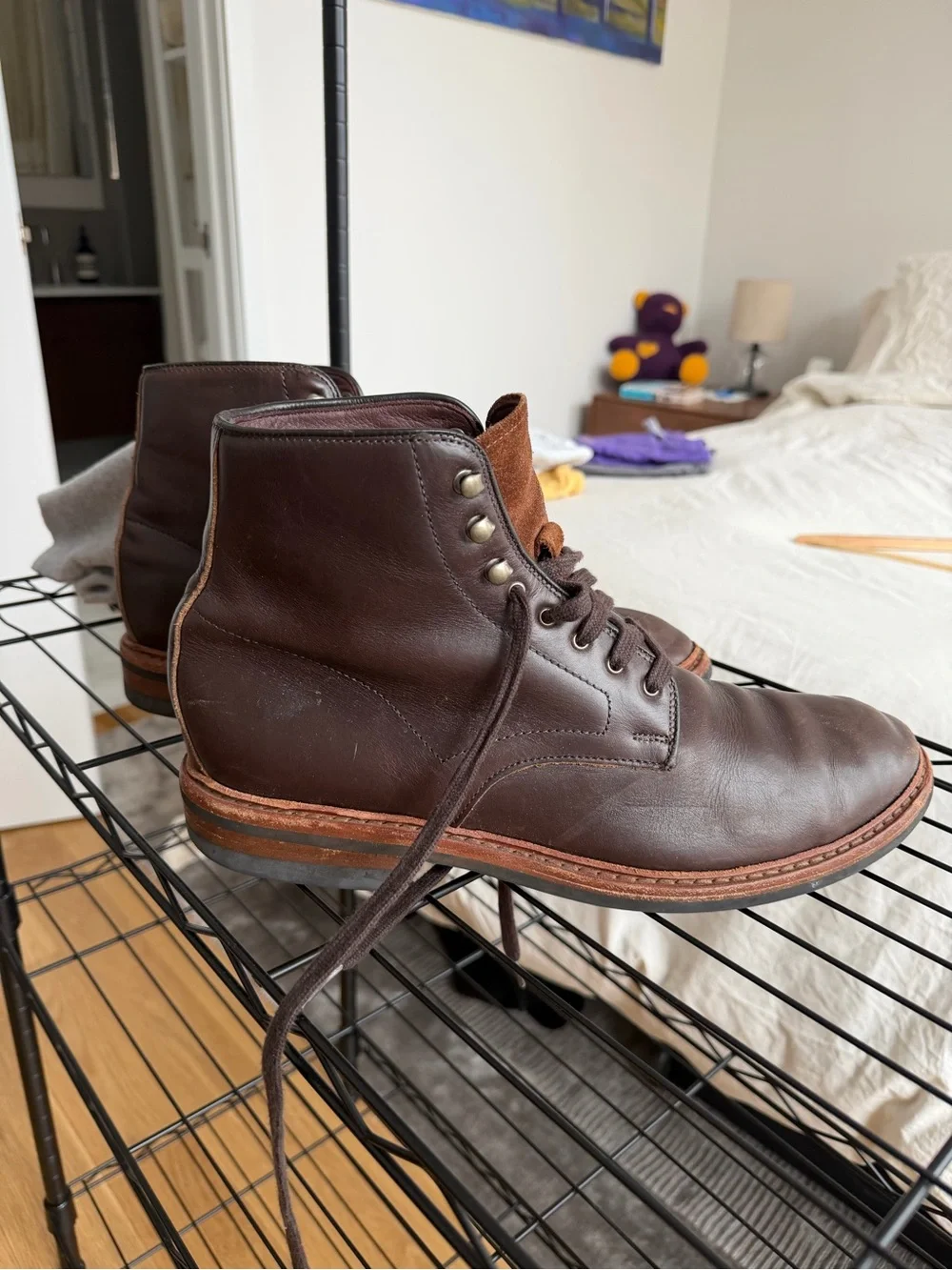 Allen Edmonds Dark Brown Leather Lace-Up Boots